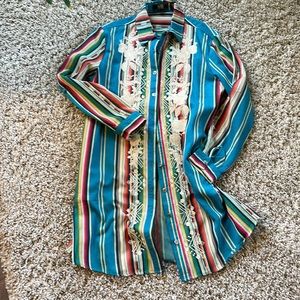 Teal Serape dress large